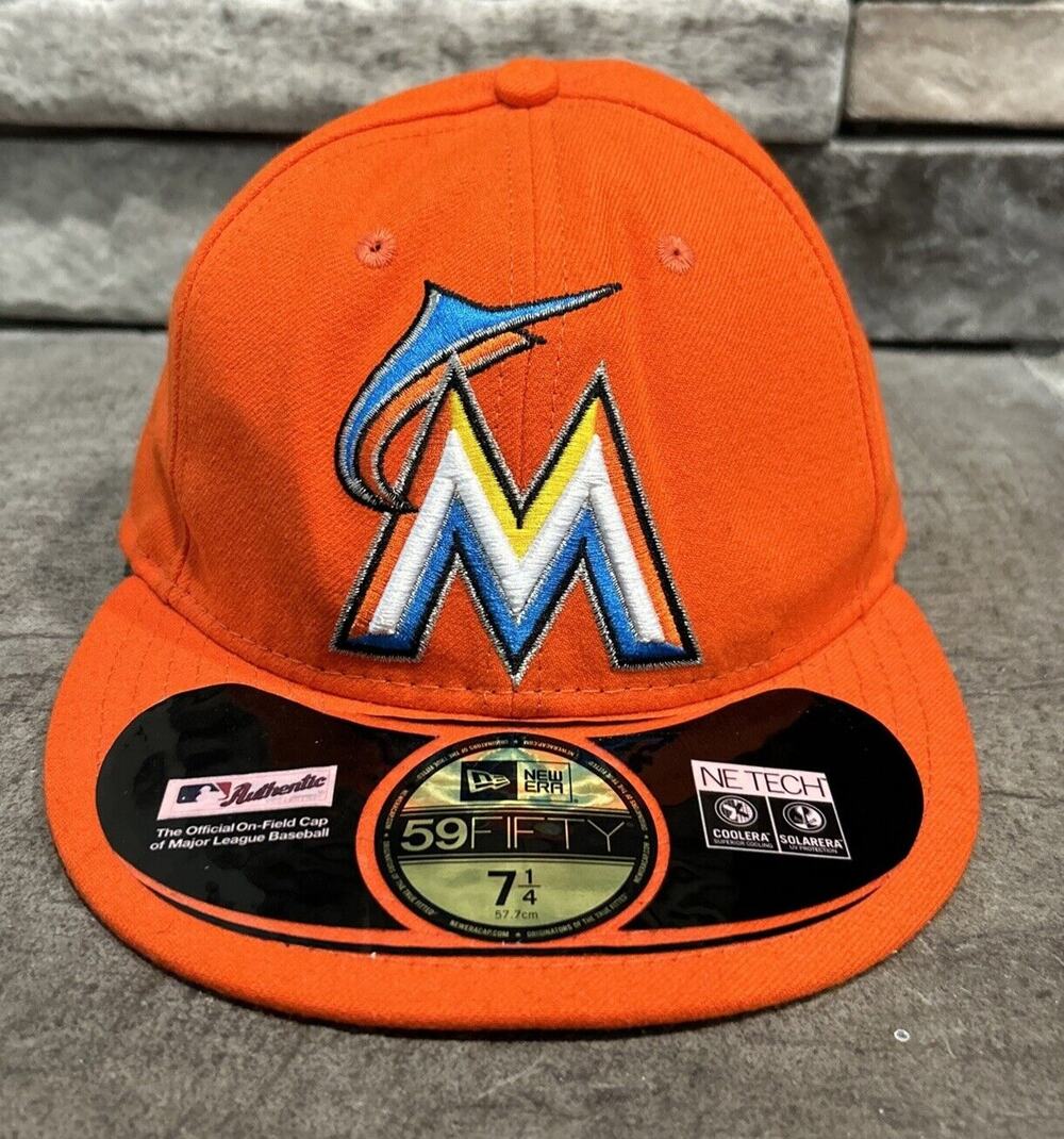 New Era Miami Marlins Official On Field Baseball Hat 7 1/4 NWT